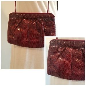 Vintage Genuine Snake Skin Crossbody Bag